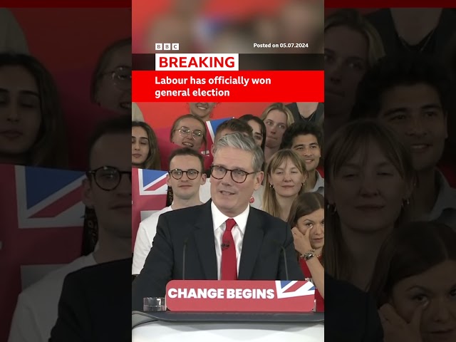 ⁣Labour has officially won the UK general election after reaching the required 326 seats. #BBCNews