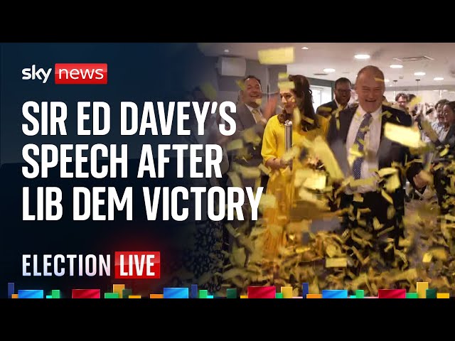 ⁣Watch: Lib Dem leader Sir Ed Davey delivers speech