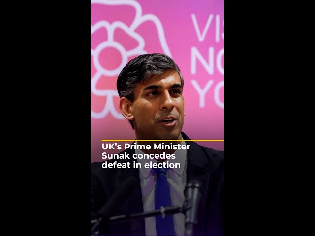 ⁣UK Prime Minister Rishi Sunak concedes defeat in election | AJ #shorts