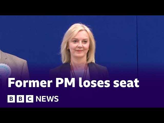 ⁣Moment former PM Liz Truss loses seat in UK general election | BBC News
