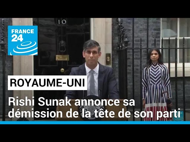 ⁣Royaume-Uni : Rishi Sunak annonce sa démission de la tête du parti conservateur • FRANCE 24