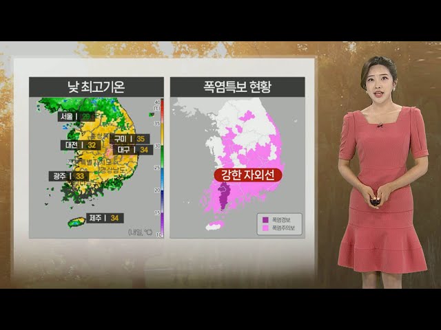 ⁣[날씨] 전국 곳곳 폭염특보 확대…토 중부, 일 충청 이남 비 / 연합뉴스TV (YonhapnewsTV)