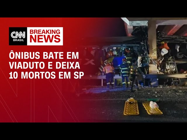 ⁣Breaking News: Ônibus bate em viaduto e deixa 10 mortos em SP | CNN NOVO DIA
