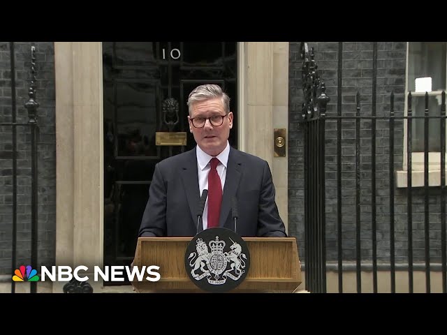 ⁣U.K. Prime Minister Keir Starmer speaks outside No. 10 Downing Street