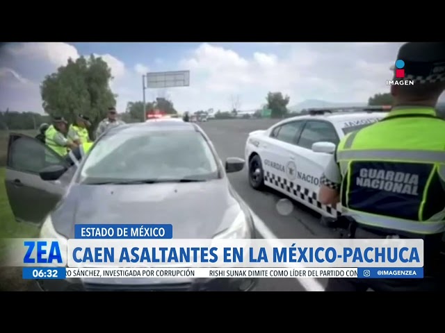⁣Detienen a tres asaltantes en la México-Pachuca