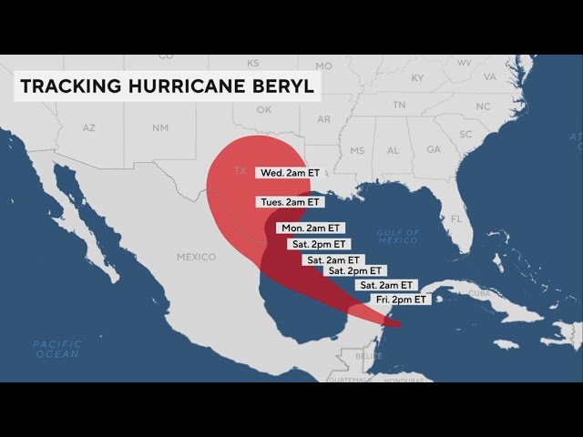 ⁣Hurricane Beryl makes landfall in Mexico as Category 2 storm