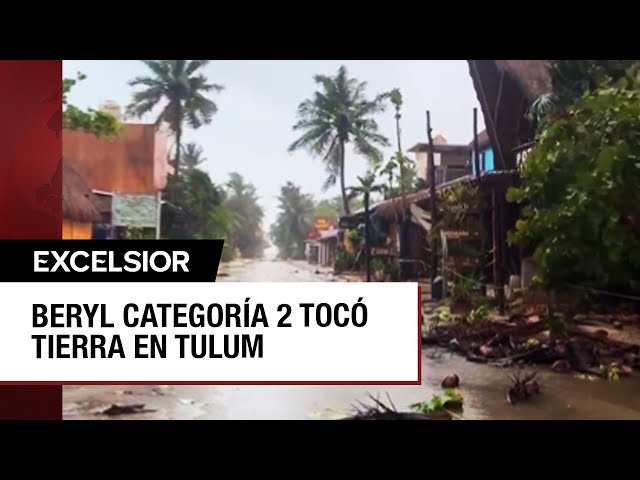 ⁣Beryl golpea a Quintana Roo como huracán categoría 2