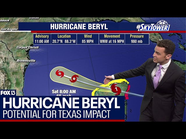 ⁣Hurricane Beryl churns through Mexico with increased potential to hit Texas