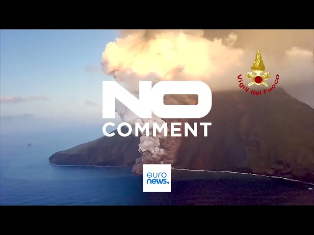 ⁣NO COMMENT: Las imágenes de la erupción del Stromboli que ha puesto a la isla italiana en alerta