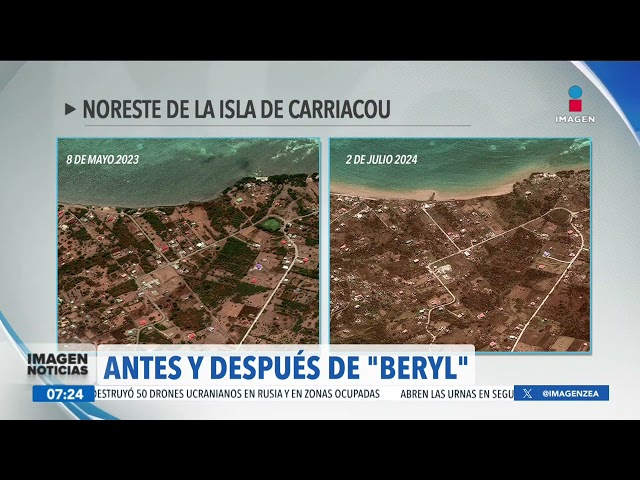 ⁣Huracán Beryl: El antes y el después en las islas Carriacou y Martinica | Noticias con Francisco Zea
