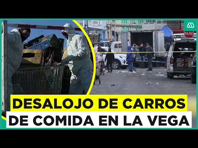 ⁣Operativo en la Vega Central contra ambulantes: Decomisan carros de comida en el sector