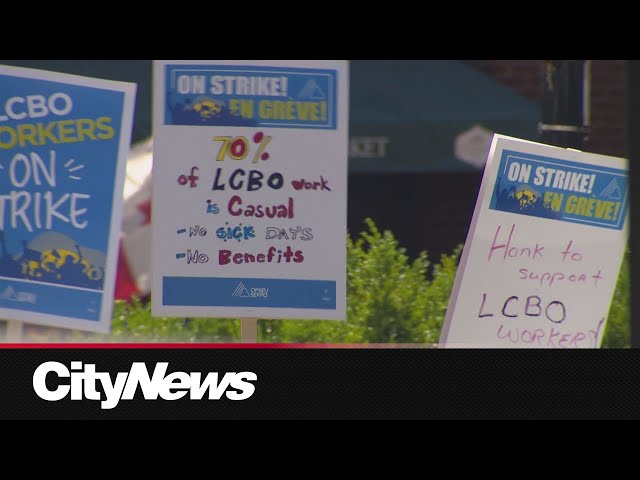 ⁣LCBO workers officially on strike, forcing almost 700 stores to close