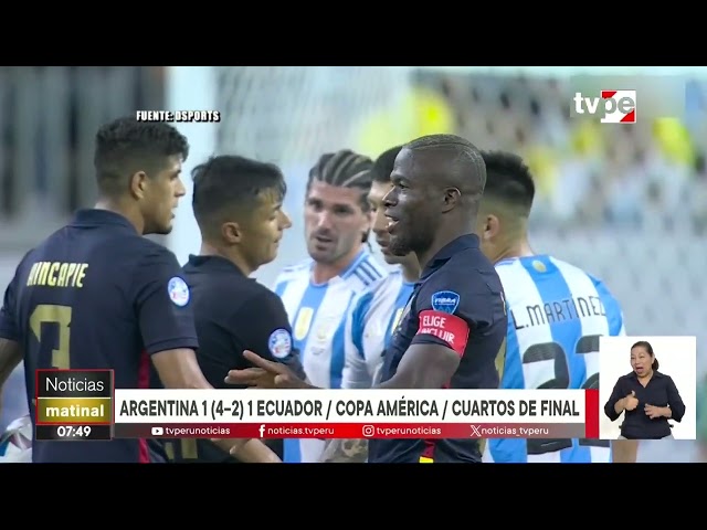 ⁣Argentina vence en penales a Ecuador y avanza a semifinales de la Copa América