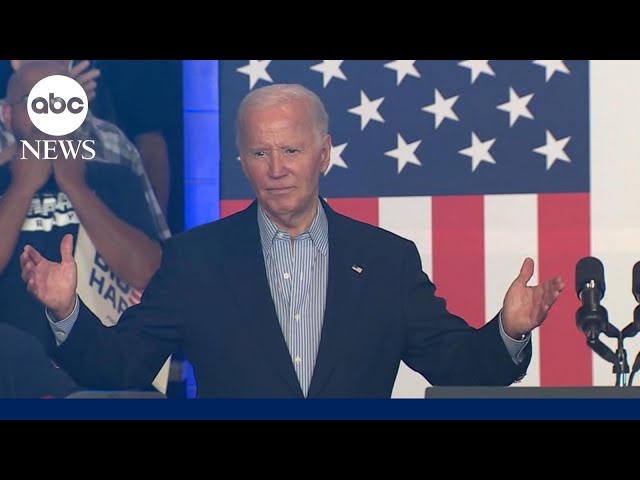 ⁣Pres. Biden says he won't drop out of the election during Wisconsin rally
