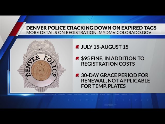 ⁣Denver police to crack down on expired tags, registration