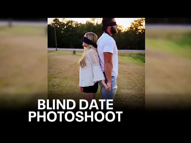 ⁣Engaged Texas couple meets through blind date photoshoot