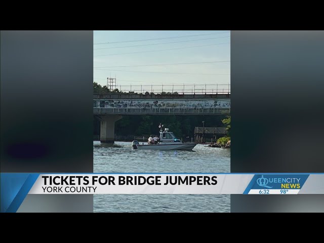 ⁣5 ticketed for jumping off bridge into Lake Wylie