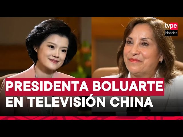 ⁣Presidenta Dina Boluarte brindó entrevista a la televisión de China