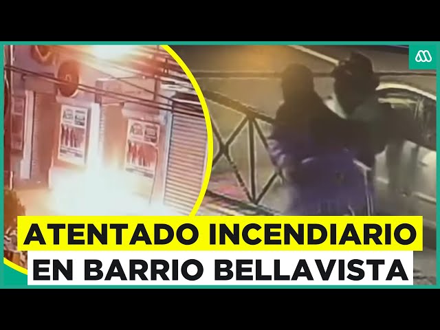 ⁣Atentado en Barrio Bellavista: Dos delincuentes incendian local en Providencia