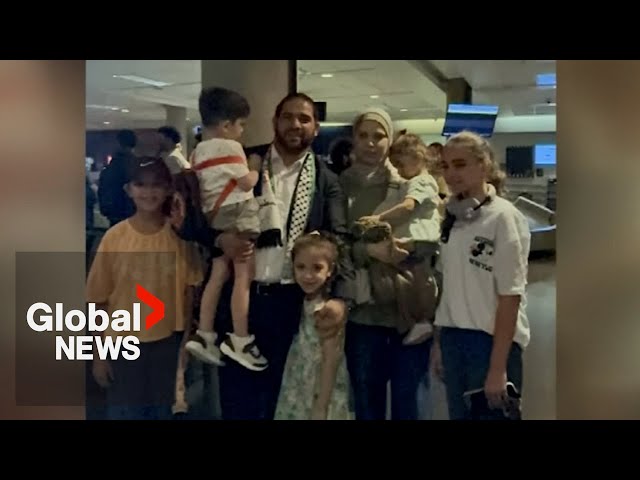 ⁣"An incredible moment": Palestinian family reunites in Quebec after months of anxiety amid