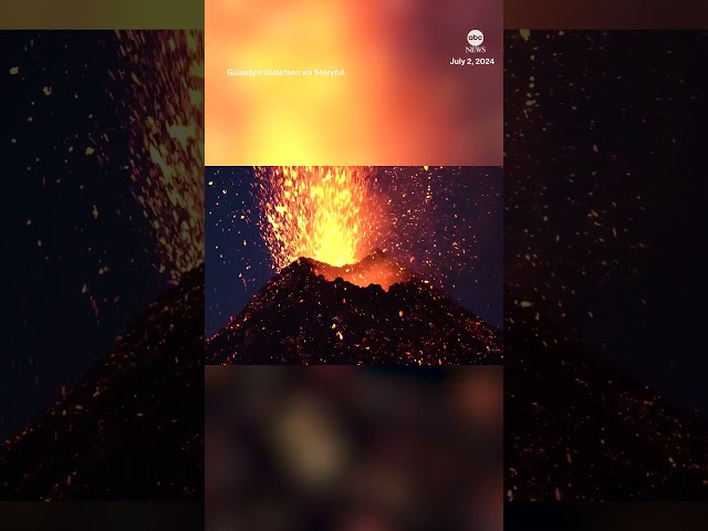 ⁣Italy's Mount Etna erupts in spectacular fashion
