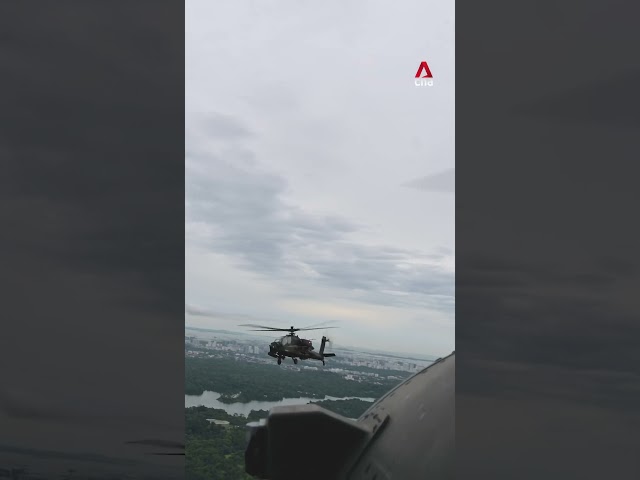 ⁣ On an RSAF Chinook helicopter carrying the State Flag in the NDP 2024 flypast