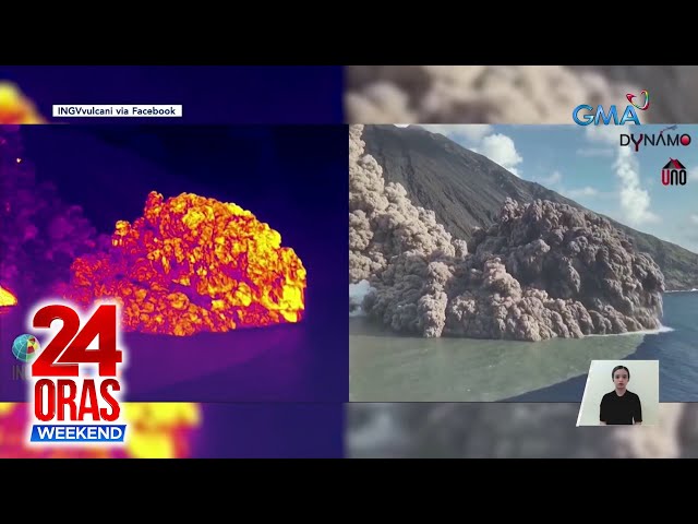 ⁣Stromboli volcano sa Italy, umabot na sa baybayin ang ibinugang makapal na usok... | 24 Oras Weekend
