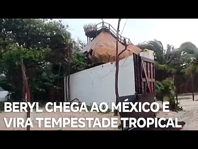 ⁣Furacão Beryl vira tempestade tropical após passar pelo México