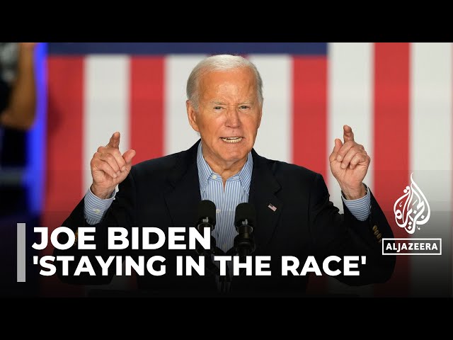 ⁣Biden 'staying in the race': US president says he will beat Donald Trump