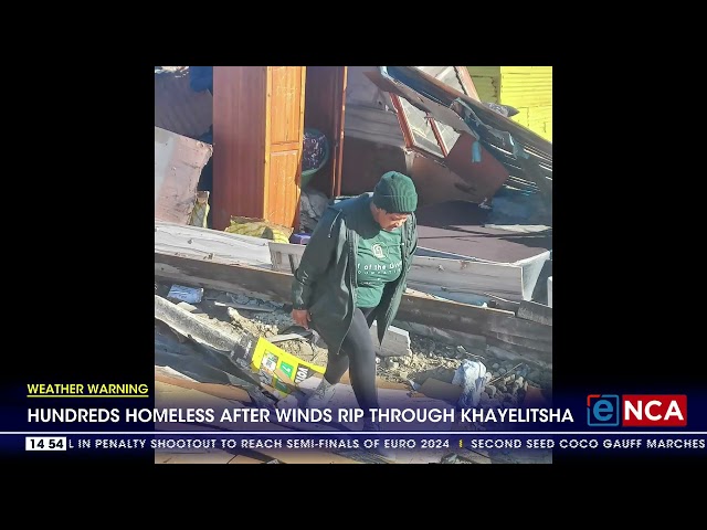 ⁣Hundreds homeless after winds rip through Khayelitsha