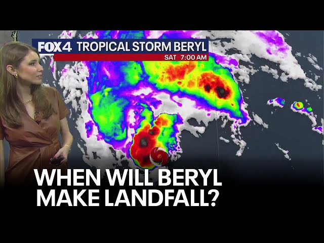 ⁣Tropical Storm Beryl: Latest projected path, possible impact to Texas