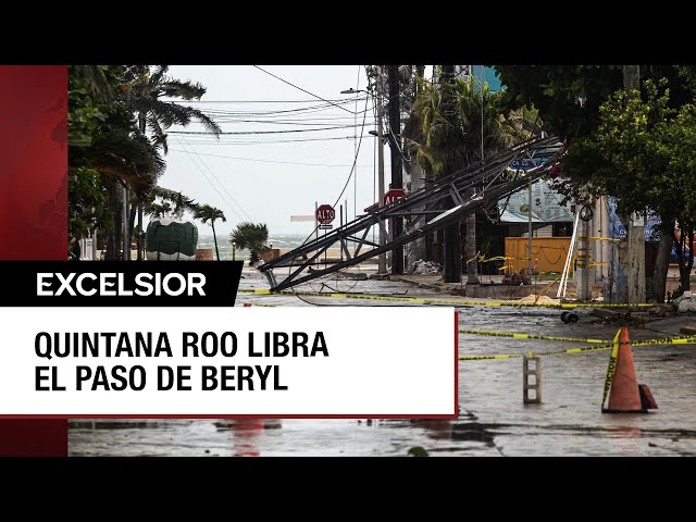 ⁣Quintana Roo solo con daños materiales tras el paso del huracán Beryl