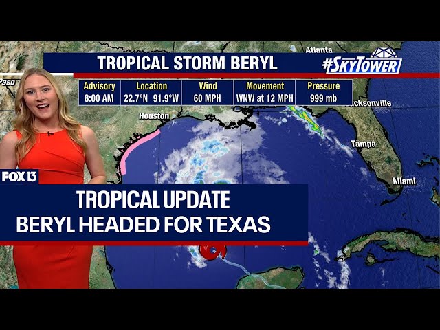 ⁣Beryl forecast to become hurricane before landfall