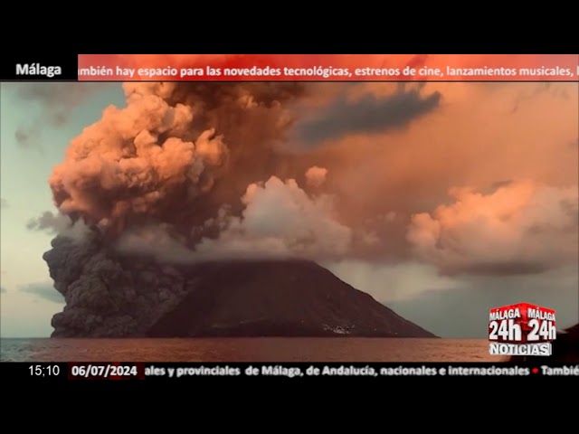 ⁣Noticia - Alerta roja por la erupción del volcán Stromboli en Italia