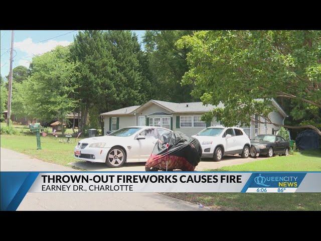 ⁣Firework debris causes house fire in NW Charlotte, 4 displaced