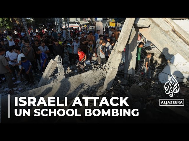 ⁣Israeli attack on UN school used as shelter in Gaza kills at least 16