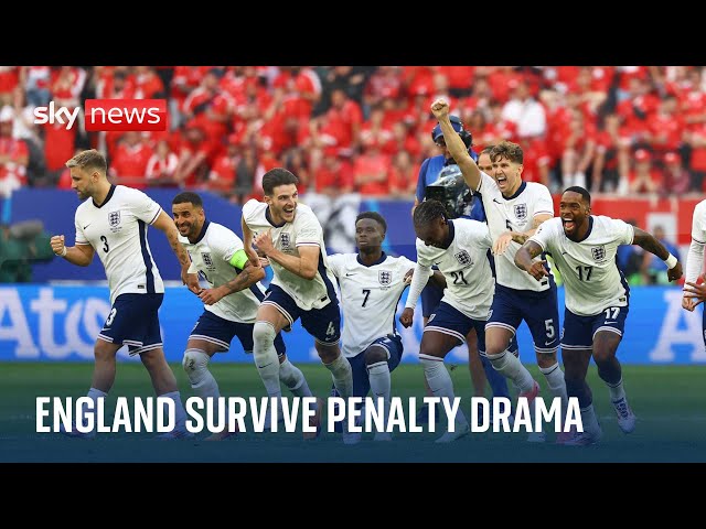⁣England survive penalty shootout thriller to make Euros semi-finals