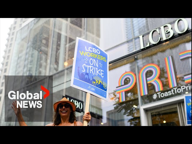 ⁣LCBO workers rally on day 2 of strike that's shuttered liquor stores