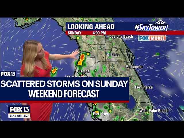 ⁣Tampa weather: Scattered storms on Sunday