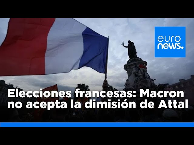 ⁣Elecciones francesas: Macron no acepta la dimisión del primer ministro Gabriel Attal