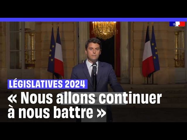 ⁣Législatives 2024 : « Nous allons continuer à nous battre », assure Gabriel Attal