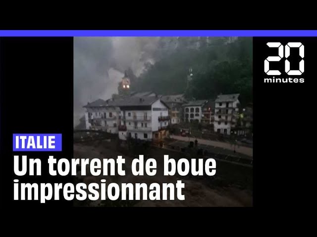 Italie : Un gigantesque torrent de boue se déverse dans un village #shorts