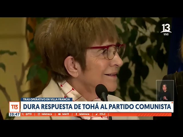 Dura respuesta de Tohá al Partido Comunista tras operativo en Villa Francia