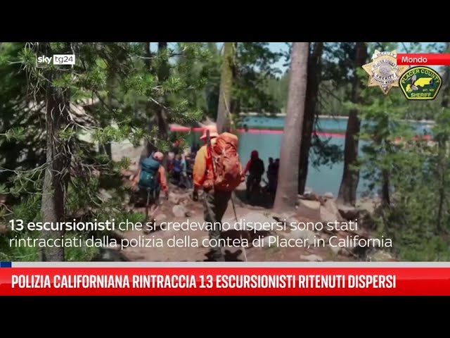 ⁣Polizia californiana rintraccia 13 escursionisti dispersi