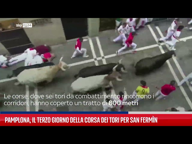 ⁣Pamplona, il terzo giorno della corsa per San Fermìn