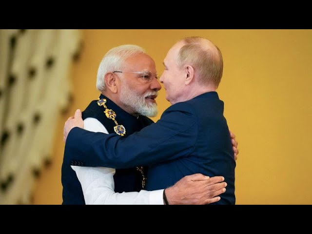 ⁣Modi hugs Putin but seemingly condemns Russian hospital attack