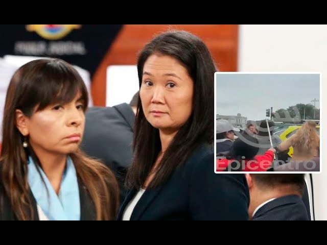 Abogada de Keiko Fujimori, Giuliana Loza, recibe 'palazo' en la cabeza tras salir de audie