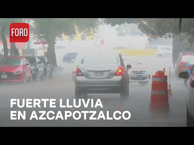 ⁣Lluvia intensa en Azcapotzalco, hoy 9 de Julio de 2024 - Las Noticias