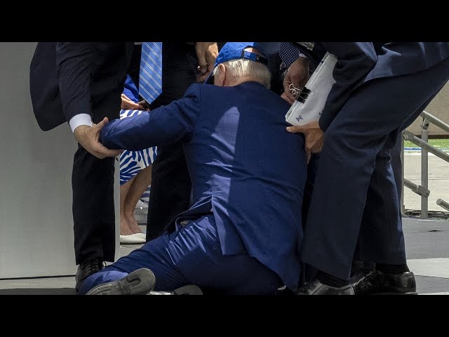 Joe Biden cannot walk on stage 'without falling over'