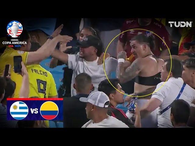 ¡UNA VERDADERA DESGRACIA! Jugadores uruguayos se van a los golpes con aficionados Colombianos |TUDN